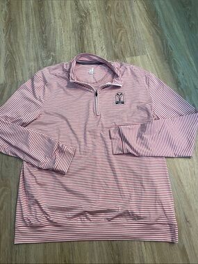 Quarter-Zip Striped Long-Sleeve Shirt - Pink/White Blackwolf Run